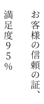 お客様の信頼の証、満足度95%