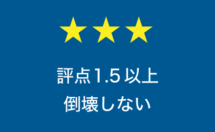 評点1.5以上「倒壊しない」