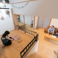 リビングとスキップフロアは、家族の程よい距離感を実現