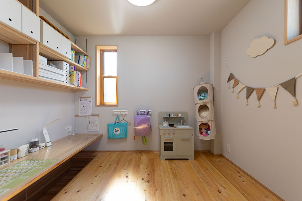 「お片付け」も楽しくなる工夫がいっぱい。成長を見守るキッズスペース
