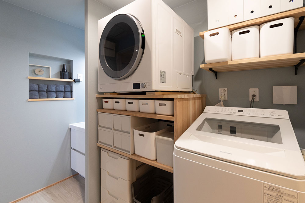 「洗う・乾かす・しまう」が、ここで完結。家事が捗るランドリー空間